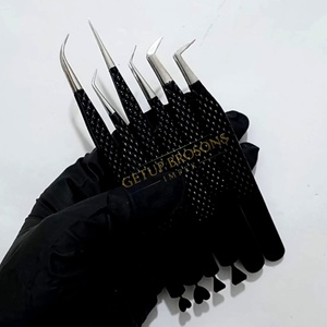 Meilleures pinces à cils GETUP BROSONS IMPEX GBI-EET 10 mm avec isolation, courbure 45°, pointe lisse en acier inoxydable noir personnalisé - Product Image 5