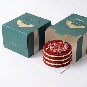 Boîte en carton élégante style pâtisserie avec poignée pour gâteaux Bundt à l'orange, lot de <span class=keywords><strong>2</strong></span> avec fenêtre transparente, motif fruits, emballage - Product Image 6