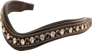 Bandeau de sourcils équestre de créateur personnalisable pour l'équitation Confortable or cristal strass cuir personnalisable équitation - Product Image 5