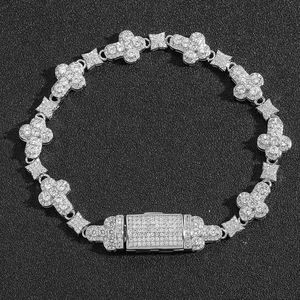 Cadena Cubana de Diamante de Hip Hop Iced para Hombre, Moissanita de Corte Redondo Chapado en Oro Blanco de 14K, Ideal para Fiesta - Product Image 3