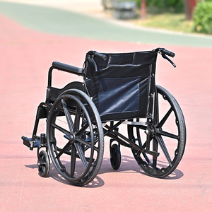 Fauteuil roulant manuel - Léger, pliable, en acier carbone, portable, facile à transporter, aide à la marche pour personnes âgées - Product Image 3