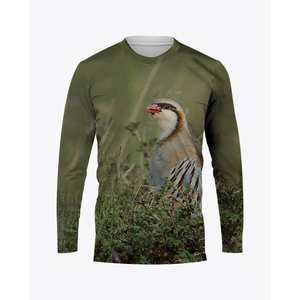 Camisa de camuflaje de manga larga ligera para hombre Camiseta de caza de cuello redondo personalizada Tela de punto duradera - Product Image 6