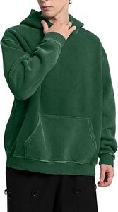 Sudaderas con capucha informales de invierno para hombre 100% algodón Color sólido Ajuste regular con bolsillo Ecológico - Product Image 3