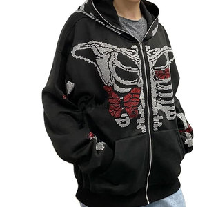 Pakistan Manufacturer's Men's Winter Oversized Pullover Hoodie Thick Fleece Cotton/Polyester Solid 3D Rhinestone Print - Product Image 5