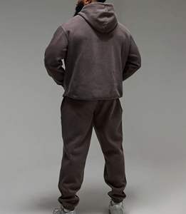 Meilleures ventes 100% pull en coton survêtements délavés à l'acide pour hommes ensembles imprimés en tissu respirant pour adultes pour l'hiver - Product Image 3