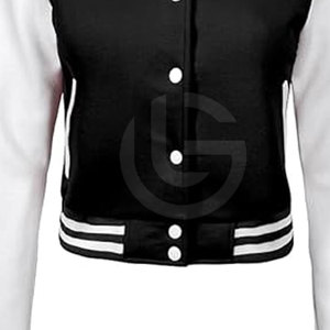 Veste Letterman courte confortable en matériau durable Nouveau design Veste Letterman courte pour femmes - Product Image 5