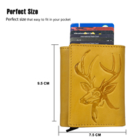 Dompet Lipat Pria CROSS FAB Kualitas Premium Pendek Klasik Kuning Kulit Asli RFID Shielding Multi-Fungsi Multi-Kartu