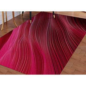 Red & Pink Abstract <b>Rug</b>: Modern Salon Decor, Accent <b>Rug</b>,<b>Chenille</b> <b>Rug</b> - Product Image 3
