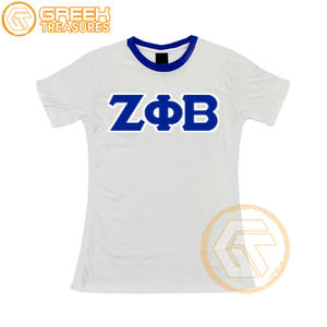 Venta al por mayor personalizada Zeta Phi Beta mujeres camiseta hermandad ropa algodón camisetas más finas mujeres fraternidad prendas - Product Image 1