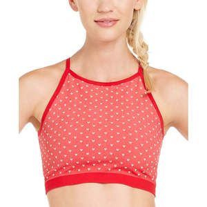 Reggiseno sportivo da donna Ideology rosa taglia XL con stampa a cuore, design senza cuciture a basso impatto - Product Image 1