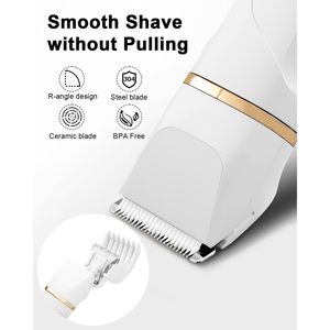 Rasoir électrique rechargeable 3-en-1 pour femmes, étanche, avec tondeuse nasale et fonctionnalités pour la zone pubienne, conforme à la norme IPX7 - Product Image 2