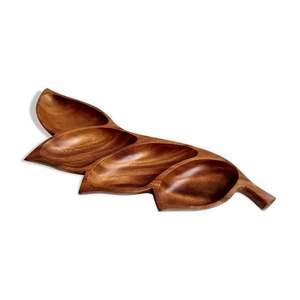 Plato y cuenco de hoja de madera hechos a mano de la mejor calidad, artículos de Hotel, restaurante, plato y bandeja de hoja de madera Natural, suministro al por mayor - Product Image 6