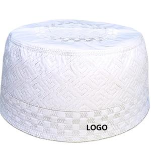 Musulmán islámico estirable para hombre hecho a mano ganchillo algodón negro impresión moda tejido Kufi Koofi musulmán gorra sombrero para hombres - Product Image 6