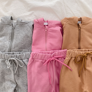 Conjunto Deportivo de Invierno para Adultos, de Algodón y Felpa, Grueso, con Sudadera con Cremallera y Pantalones Deportivos, Color Sólido, Impresión de Logotipo Personalizado, Ropa Casual - Product Image 6