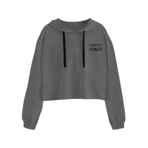 เสื้อครอปมีฮู้ดแขนยาวสำหรับผู้หญิงพิมพ์โลโก้ได้ตามต้องการดีไซน์แฟชั่นมีฮู้ดสำหรับฤดูใบไม้ผลิและฤดูหนาว - Product Image 5