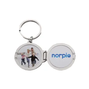 Fathers Day Gift Sublimation Metal Keychain Pendant DIY Openable Photo Locket Keychain