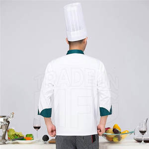 Bajo MOQ Uniformes de chef unisex de secado rápido Nueva llegada Personalizable Restaurante Bar Hotel Uniformes de cocina con logotipo propio teñido liso - Product Image 5
