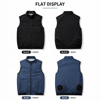 Gilet de refroidissement à double ventilateur, rechargeable par USB, léger, veste de travail rafraîchissante pour l'été, pour la construction, la pêche, le cyclisme, la randonnée