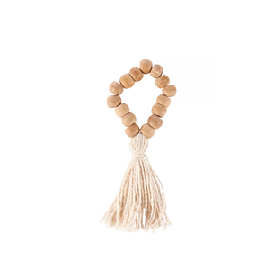 Broche de servilleta de madera, servilletero, anillo de boca, estilo rústico, cuentas de madera, borla, suministros de Decoración de mesa al mejor precio - Product Image 6