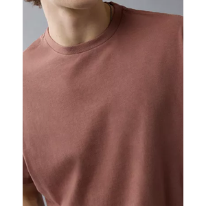 เสื้อคอตตอนคอกลมของผู้ชายผ้าฝ้าย100% ออกแบบได้เองเสื้อยืดปักลายสีทึบแนวลำลองออกแบบได้ตามต้องการ - Product Image 4