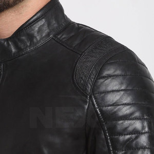 Venta directa de fábrica, chaqueta de cuero cómoda de estilo callejero para hombre, cuello levantado de talla grande para patrón de letras de invierno - Product Image 6