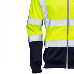 Sweat à capuche haute visibilité avec logo personnalisé, fermeture à glissière avec bande réfléchissante et poches avant, vêtements de sécurité incendie imperméables et respirants - Product Image 6