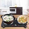 Table de cuisson à induction double Uten 1500W+750W avec plaque en acier inoxydable, contrôle de thermostat séparé et commandes lumineuses - Product Image 2