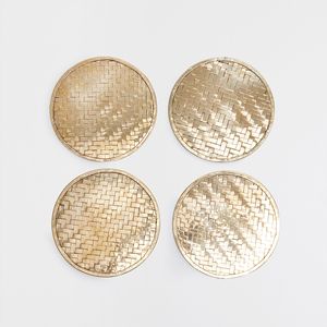 Posavasos de Metal personalizado hecho a mano de estilo moderno, posavasos con acabado dorado para Decoración de mesa de hogar y boda a precio mayorista - Product Image 2