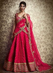 MODERN---STYLISH KOTI พร้อมชุดเดรส LEHENGA ประดับประดาด้วยลูกปัดแก้วคริสตัล DABKA ทำงานสำหรับสวมใส่ในงานปาร์ตี้/งานแต่งงาน @ 2022 - Product Image 2