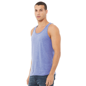 Camisetas sin mangas unisex Bella + Canvas de mezcla triple de algodón, color azul - Product Image 1