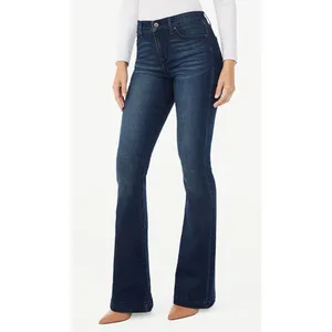 ג'ינס לנשים ג'ינס ג'ינס מזדמנים מכנסיים יבשים מהירים נושמים גבוהים מתלקחים מכובסים ג'ינס נשים בהתאמה אישית