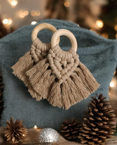 Rond de serviette en macramé, porte-serviettes en macramé, ensemble de ronds de serviette, décor de Table Boho, décor de Table en macramé - Product Image 1