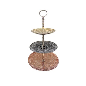 Soporte de Metal efectivo para servir pasteles, soporte de Metal de aluminio para pasteles, diseño hecho a mano, plato para servir pasteles, soporte portátil para pasteles - Product Image 2