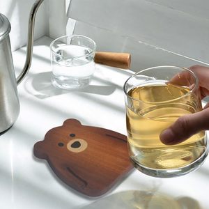 Posavasos de Madera de Sapele Mini, Cuadrados Clásicos con Incrustaciones de Madera, 4x4 Pulgadas, Impermeables, con Grabado en Relieve, Juego de Posavasos para Mesa de Centro o Comedor - Product Image 3