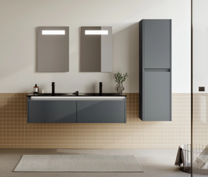 Meuble de salle de bain moderne lisbonne avec porte en verre - Product Image 1