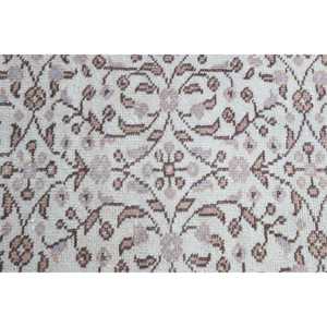 พรมวินเทจลายแอคเซนต์ ขนาด 3.4x6.4 ฟุต พรมตุรกี พรมขนสัตว์สีขาวน้ำตาลลายนามธรรม - Product Image 5