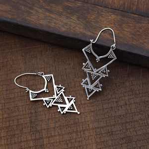 Exclusif Triangle 925 Boucles d'oreilles en argent sterling Femmes Mode Boucles d'oreilles fines Bijoux - Product Image 3