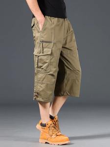 Pantalones Cortos Cargo de Verano para Hombre, Holgados, Casuales, por Debajo de la Rodilla, Cintura Elástica, Talla Grande, para Correr al Aire Libre, Pantalones Capri Tácticos - Product Image 2