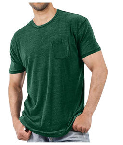 T-shirt en tricot pour homme, design uni, avec logo personnalisé et couleur unie - Product Image 2