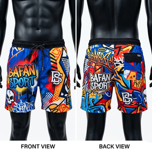 <b>Mens</b> Swim Shorts 130 GSM Quick Dry Polyester Blue Shark Print Beach Swim <b>Trunks</b> Custom Sublimation Logo <b>men's</b> shorts - Product Image 6