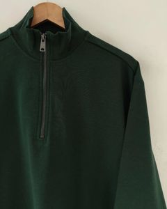 OEM al por mayor 100% algodón hombres media cremallera sudadera calidad superior con logotipo personalizado bordado para el otoño - Product Image 5