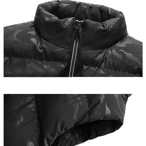 Men's Winter Solid Color Quilted Puffer Vest Mandarin Breathable Outwear Thicken <b>Padded</b> Waistcoat Side Pockets Sleeveless Design - Product Image 2