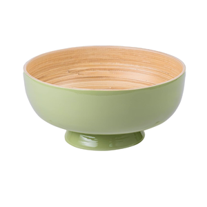 Frutero de Bambú Lacado Natural Hecho a Mano para la Encimera de la Cocina, Tazón Decorativo con Pedestal de Vietnam - Product Image 2