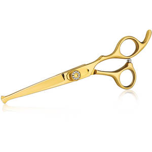 Venta caliente profesional japonés diestro 440C hoja afilada de acero inoxidable puntas redondeadas de seguridad tijeras de pelo de mango largo - Product Image 1