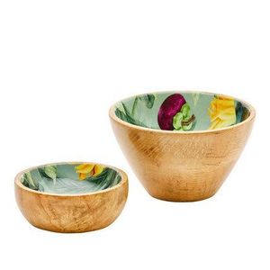 Bols en bois de manguier poli faits à la main, impression émaillée, luxe, excellent pour servir des salades mixtes, du popcorn, des fruits, pour les hôtels, la maison, la cuisine, la salle à manger - Product Image 1