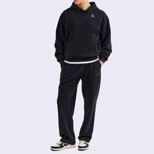 Ensemble de survêtement pour homme en coton 100% de haute qualité, lavage à l'acide, hiver, poids lourd, écologique, respirant, design personnalisé, style hip-hop - Product Image 3