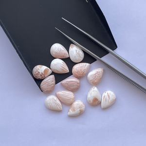 8mm 10mm 14mm Naturel Blanc Pêche Scholarsite Pierre Poire Lisse Cabochons Pierre Semi Précieuse Semi Précieuse Usine de Bijoux - Product Image 4