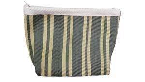 Women's Eco-Friendly Multicolor Stripes Woven Nylon Shopping Bag Zipper Hand <b>Pouch</b> Case Geometric Fashionable Cosmetic Bag - Product Image 2