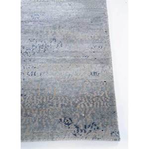 Tapis en laine et soie de bambou noué à la main Kavi gris et noir Unstring Srb(157) à motif abstrait pour usage domestique - Product Image 4