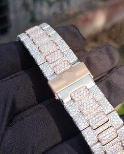 Montres mécaniques automatiques de luxe pour hommes Pateker Philippers avec cadran en moissanite glacé, fenêtre en verre, testeur de diamants approuvé, style charmant - Product Image 4